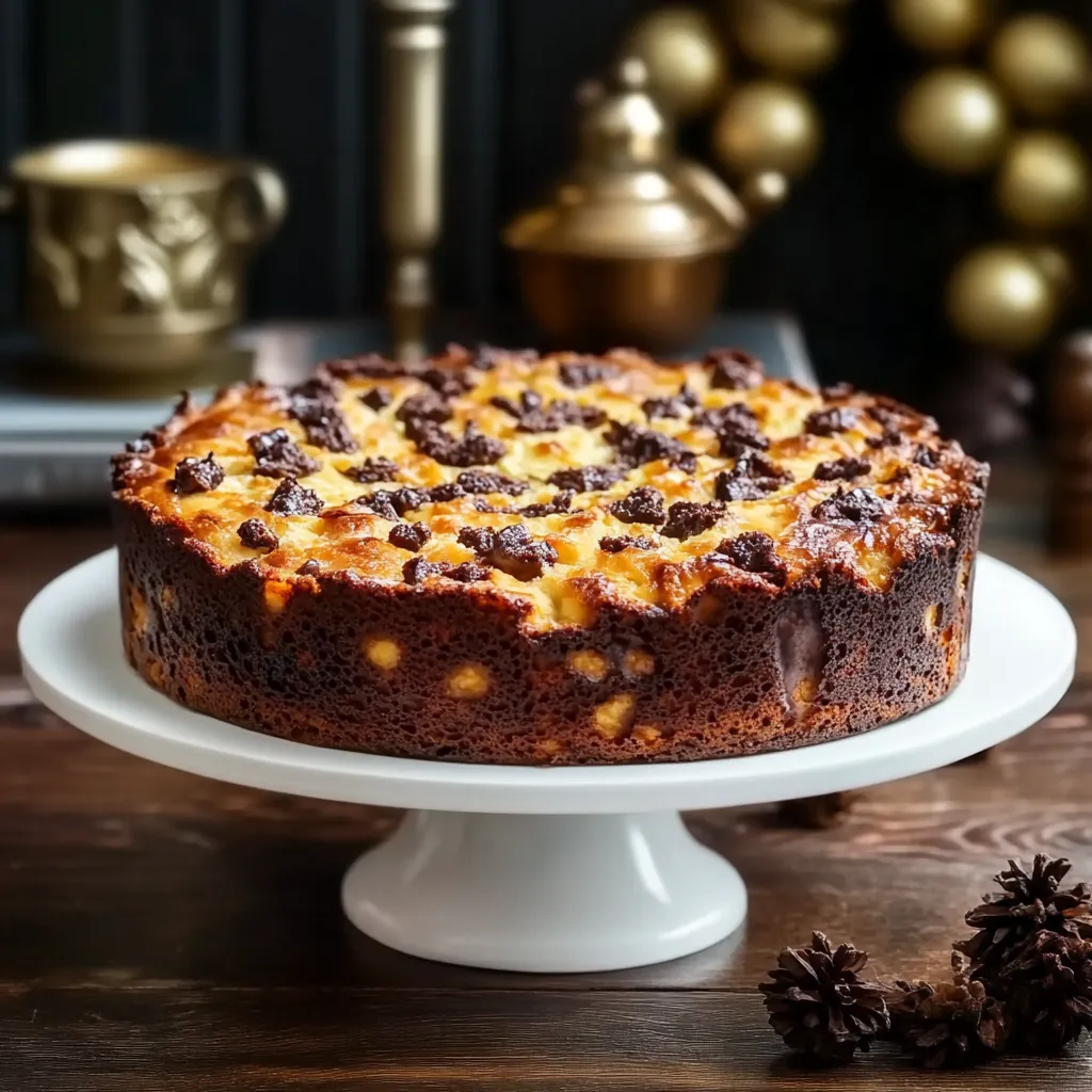 Un cake con frullato di cioccolato.