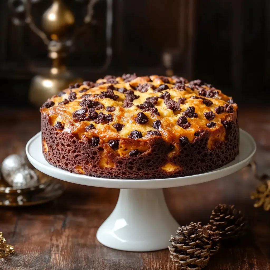 Un cake con frullato di cioccolato e panna.