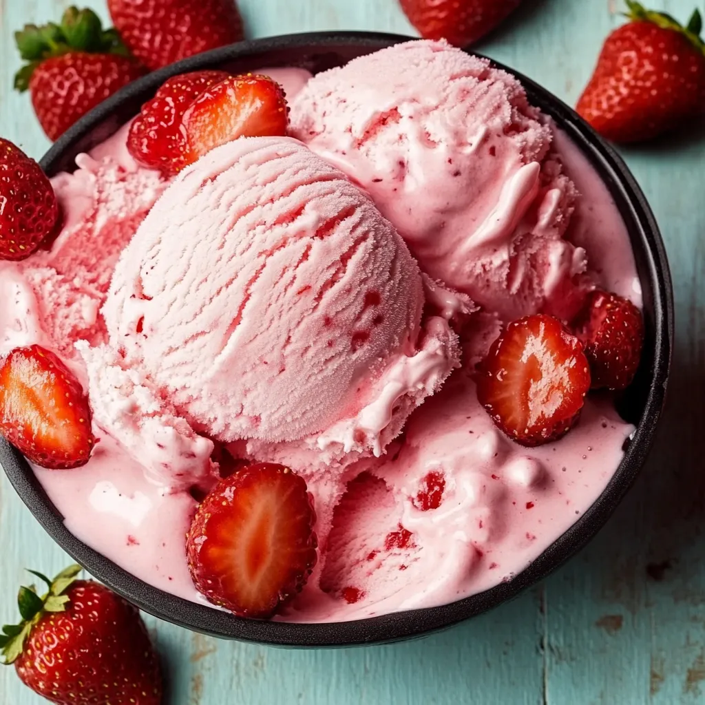 Un bicchiere di gelato con frullati di strawberry.