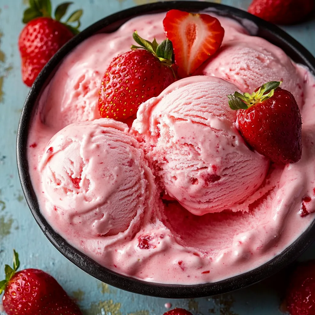 Un bicchiere di gelato con frullati di strawberry.