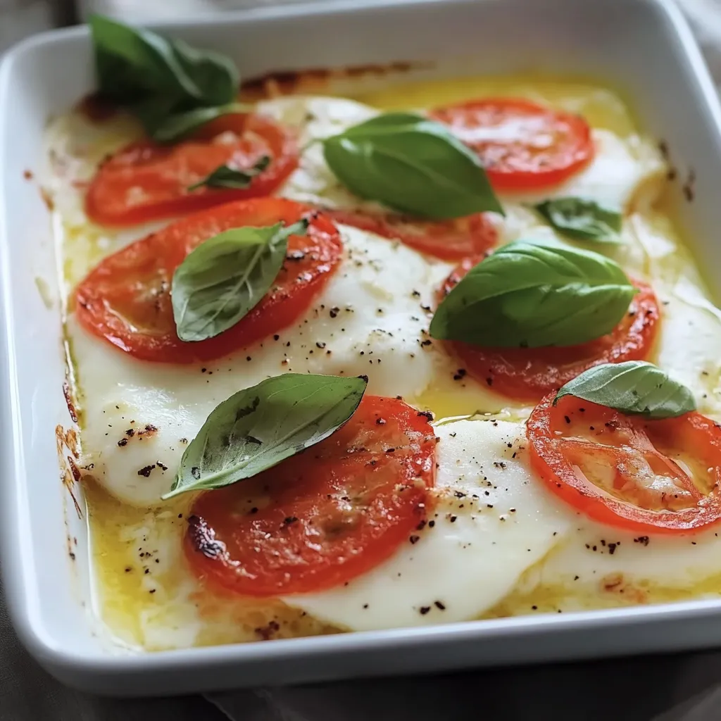 Piatti di pomodoro e basilico in un piatto bianco.