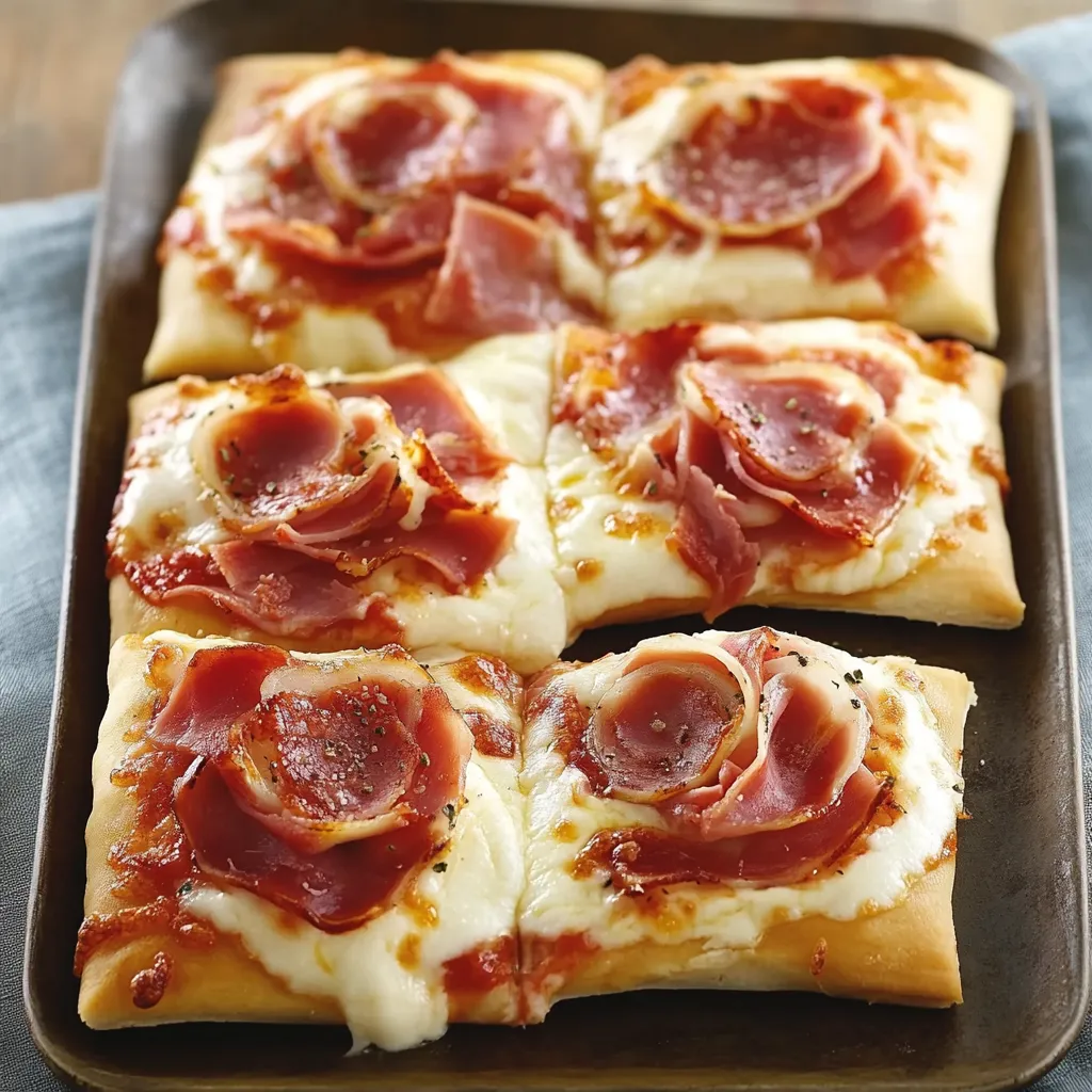 Pizza con pepperoni e prosciutto.