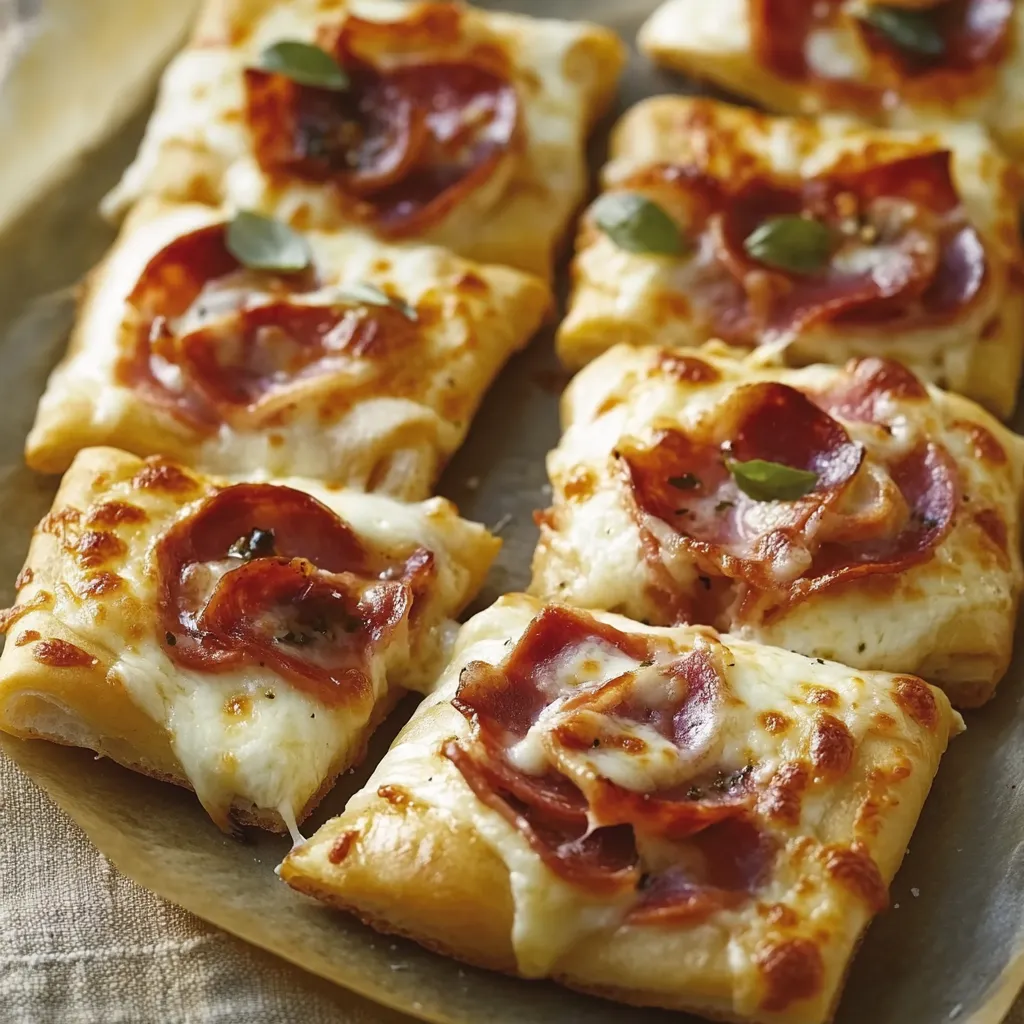 Pizza con pepperoni e basilico.