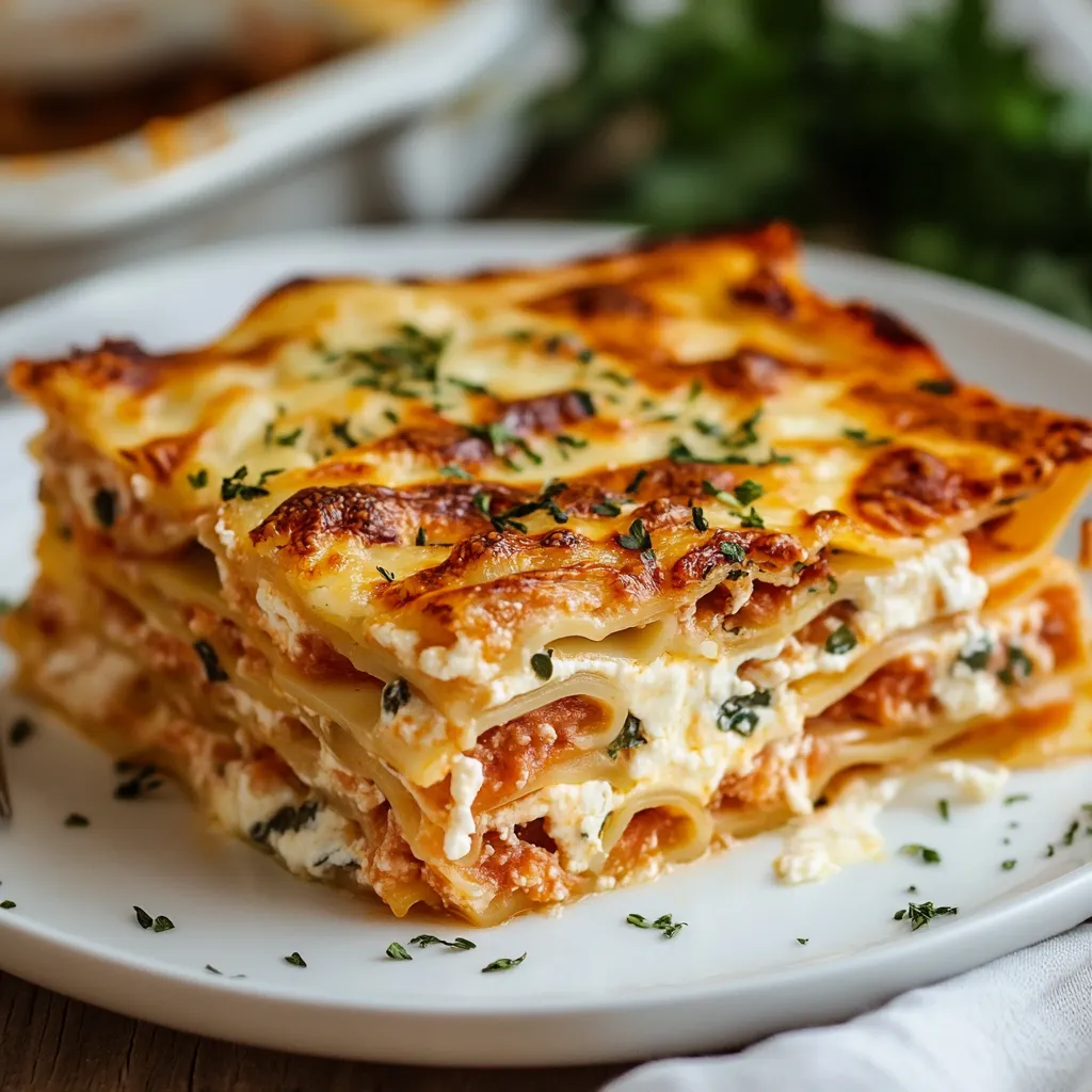 Un piatto di lasagna con verdure.