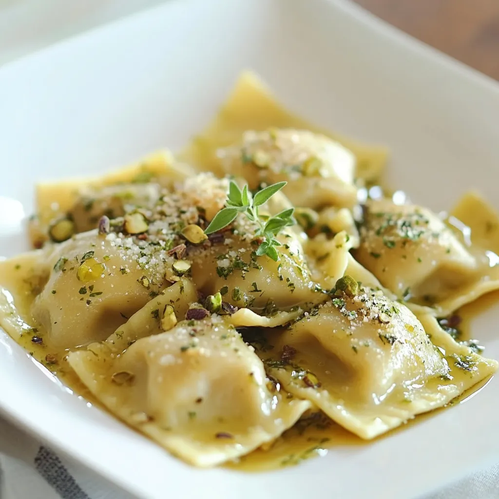 Pasta con erbe e noci.