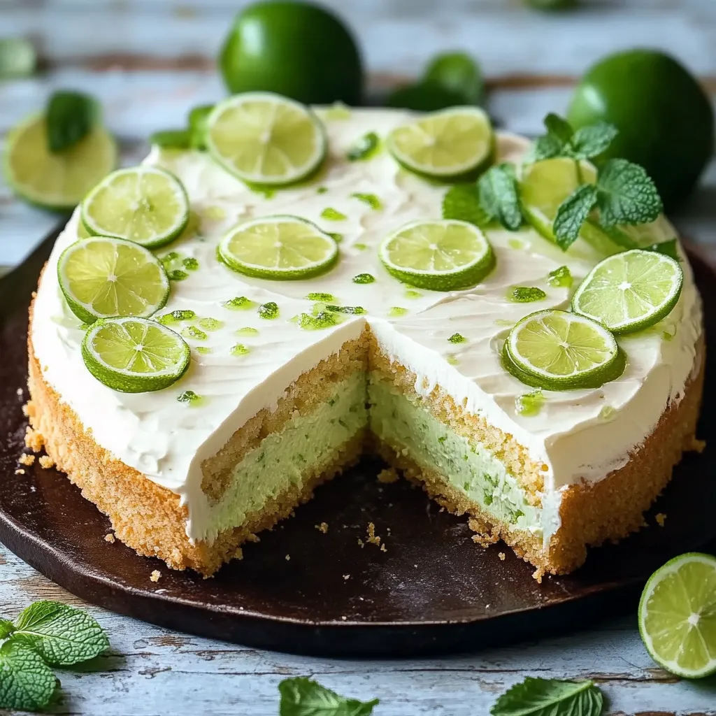 Una torta con lime e crema.