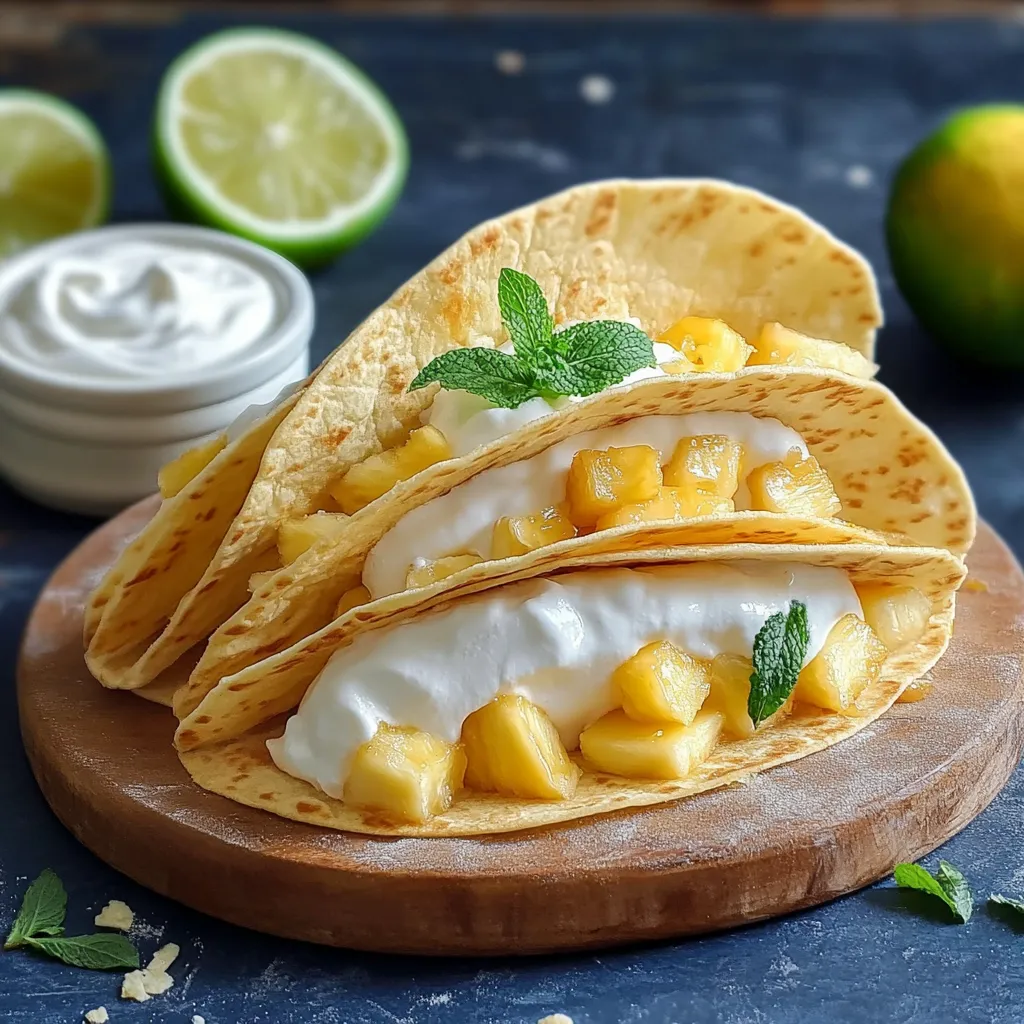 Tacos con crema e limoni.