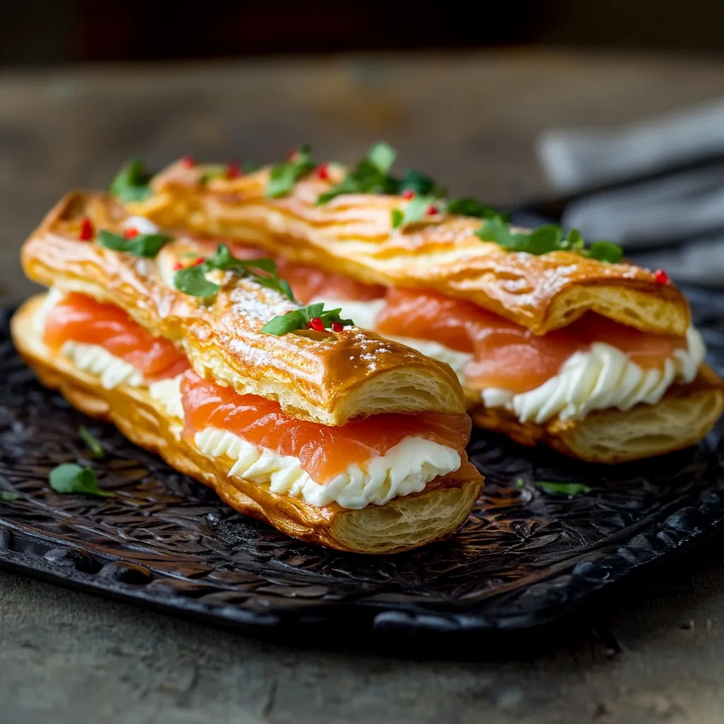Due sandwich con salmone e pancetta.