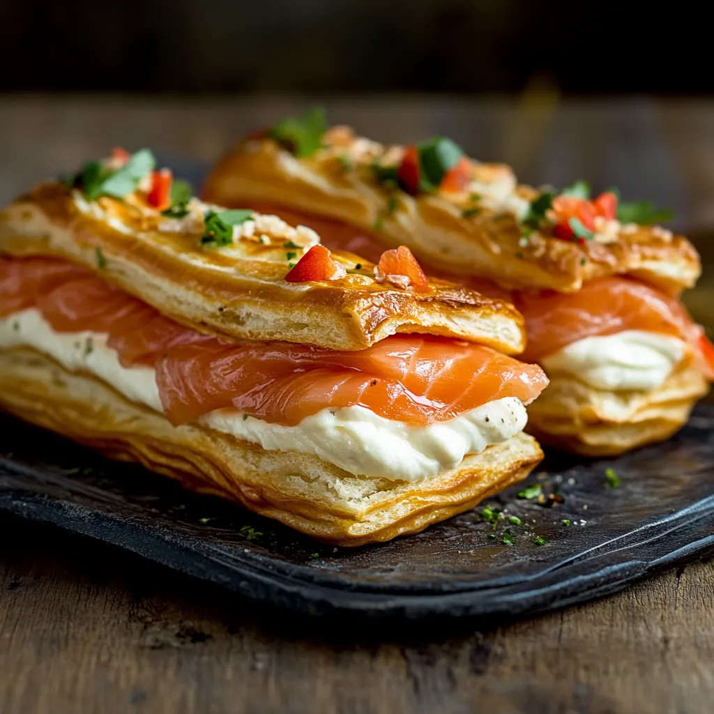 Due sandwich con salmone e peperoncino.