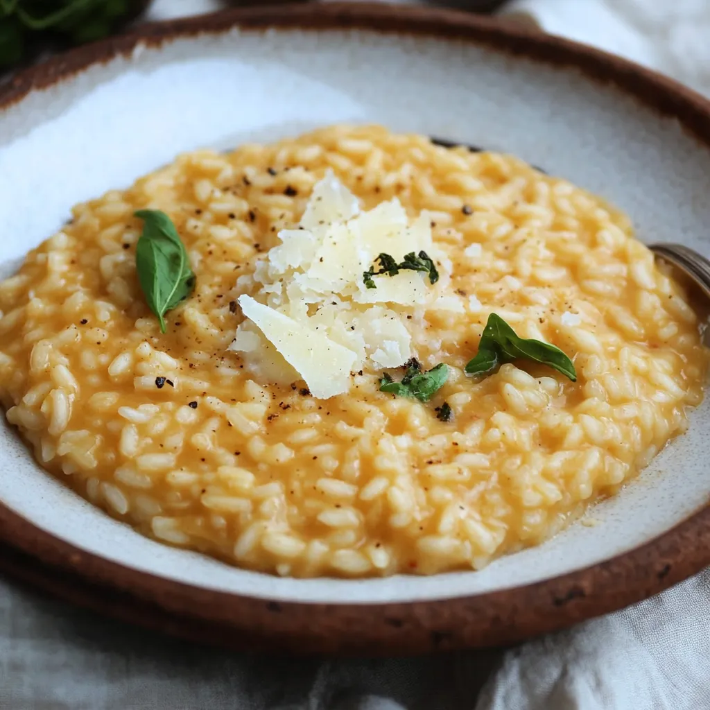 Riso con parmigiano e basilico.