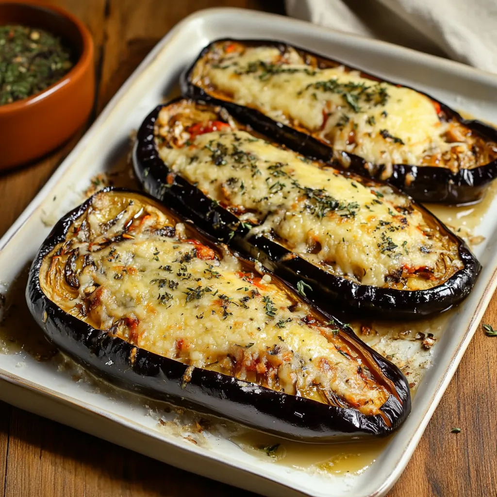 Due zucchini con formaggio e erbe.