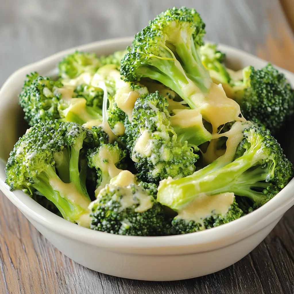 Una ciotola con broccoli e crema.