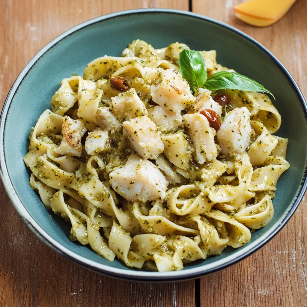 Piatti di pasta con pesce e verdure.