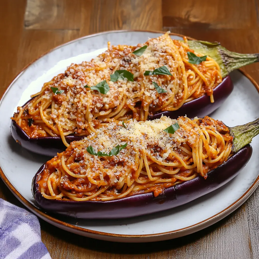 Due porri con spaghetti bolognese.
