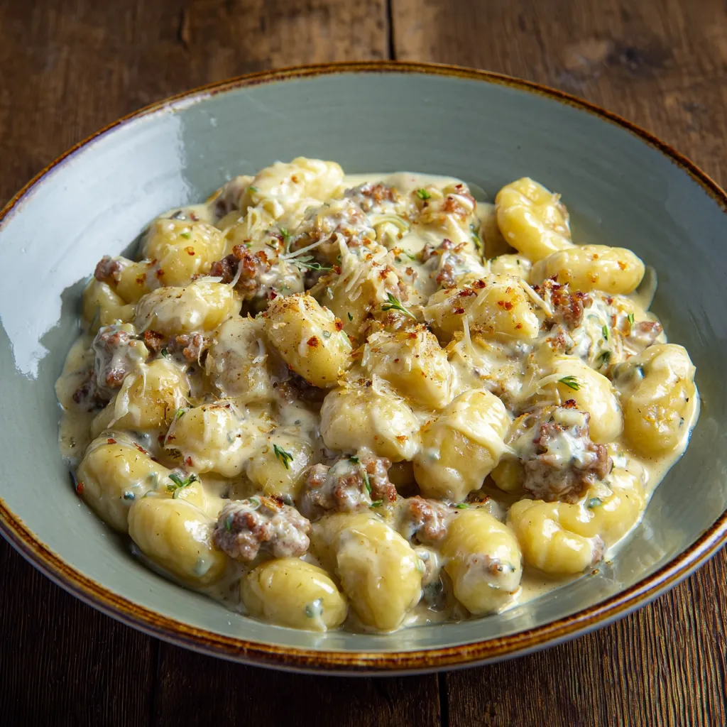 Un piatto di pasta con salsa e formaggio.