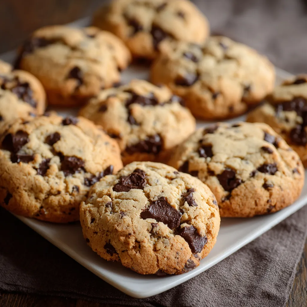 Un piatto con 12 biscotti di cioccolato.