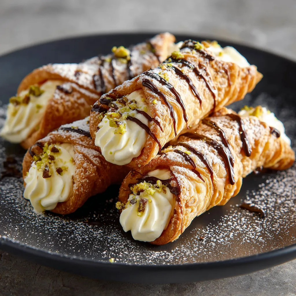 Piatti di pasta dolce con crema e frullato.