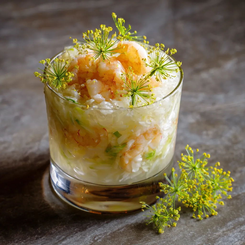Una tazza di riso con frullati di verdura.