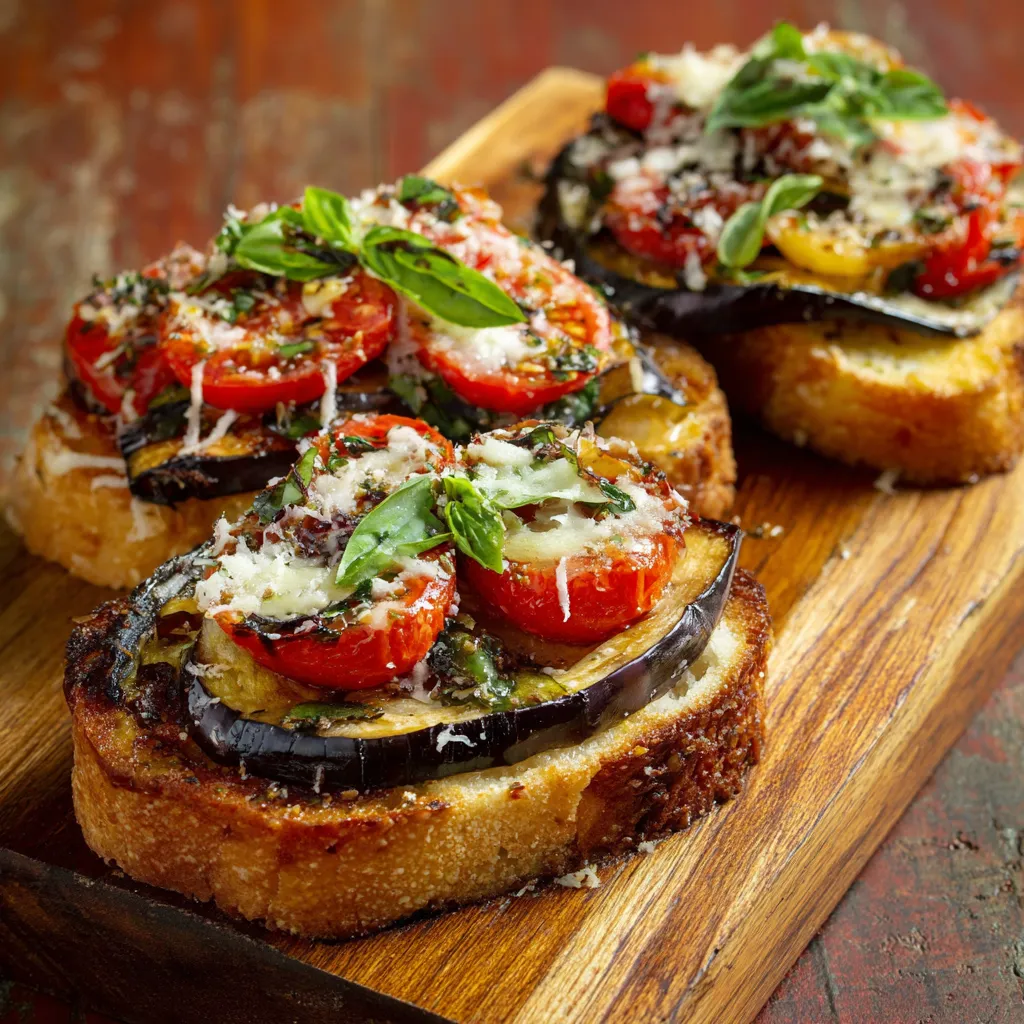 Piatti di verdura con formaggio e basilico.
