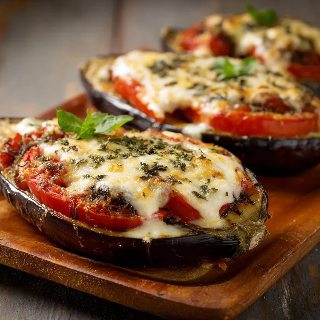 Due porchetta con formaggio e basilico.