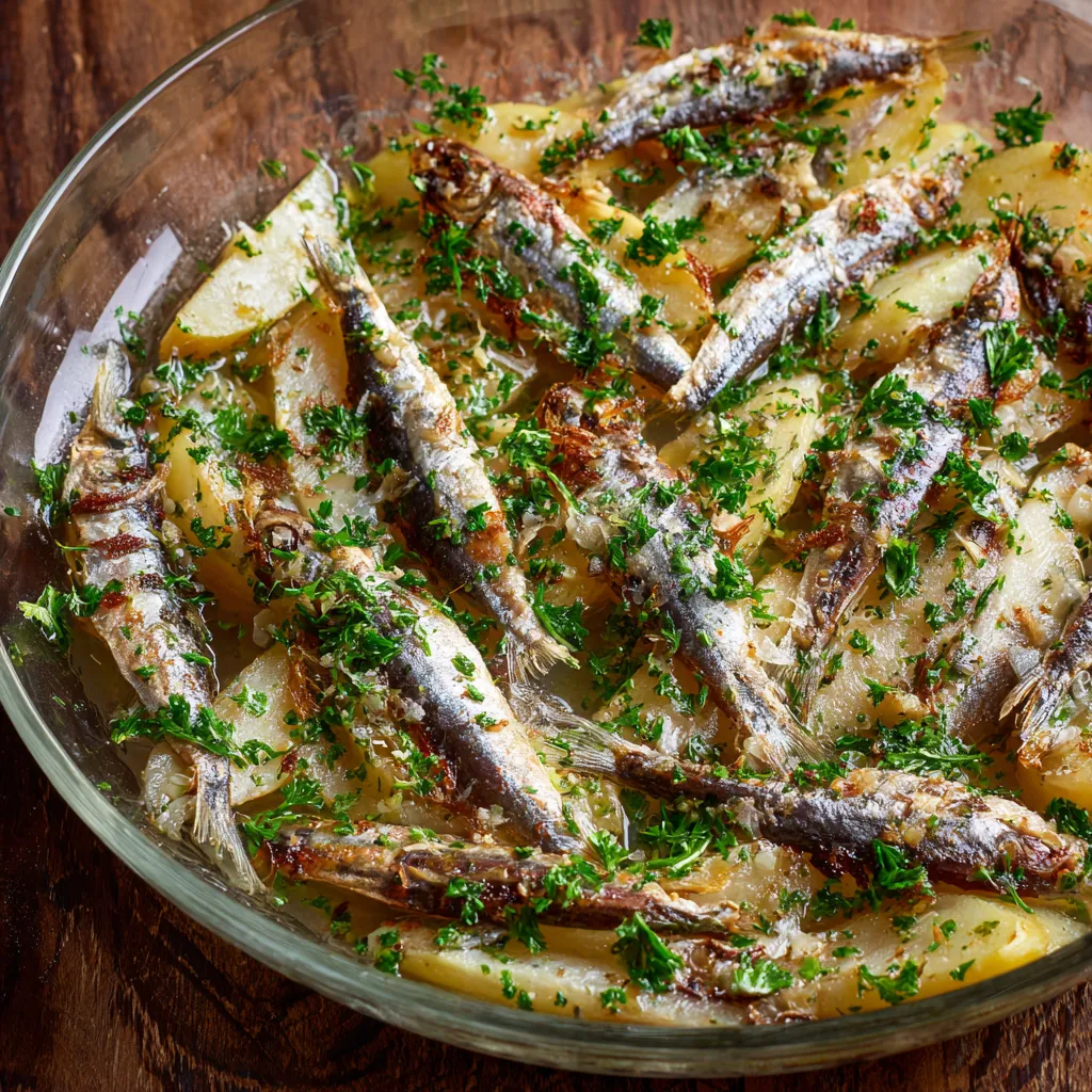 Piatti di pesce in un piatto.