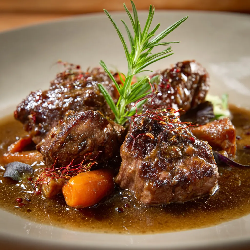 Carne in umido con erbe.