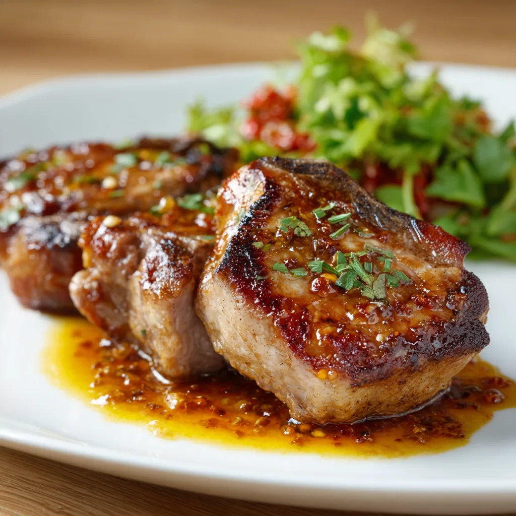 Piatti di carne con peperoncini e salatina.