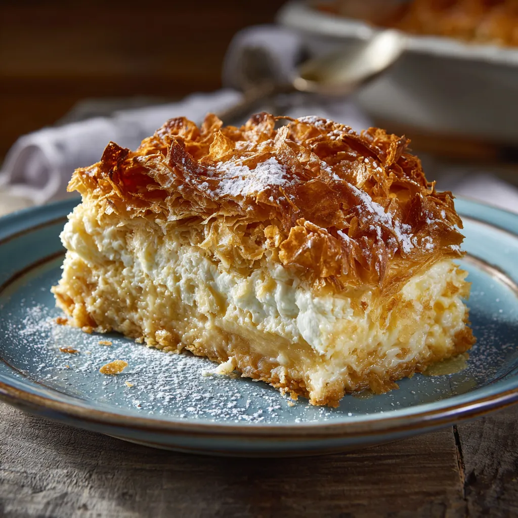 Una fetta di torta con crostata di zucchero.