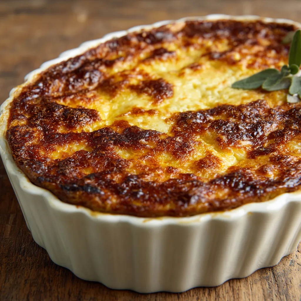 Torta in vaso con foglie di basilico.