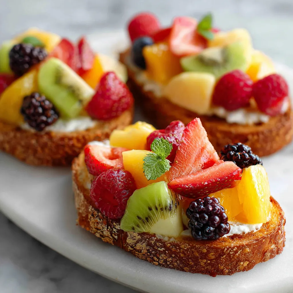 Due toast con frutta e crema.
