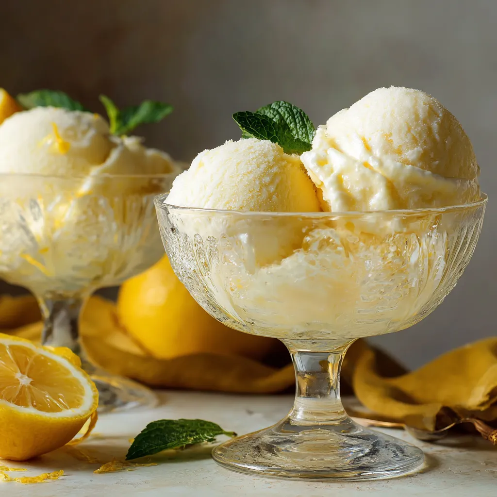 Due bicchieri di gelato con foglie di menta.