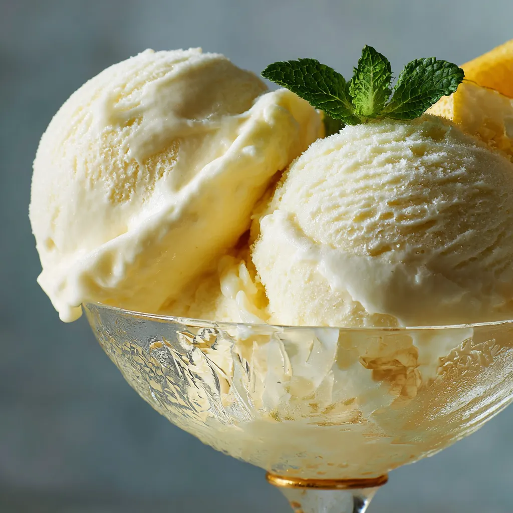 Un bicchiere di gelato con frullato di limone.