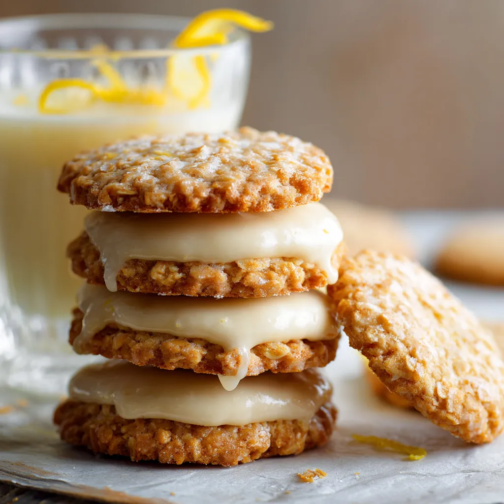 Tre cake a base di biscotti con crema e limone.