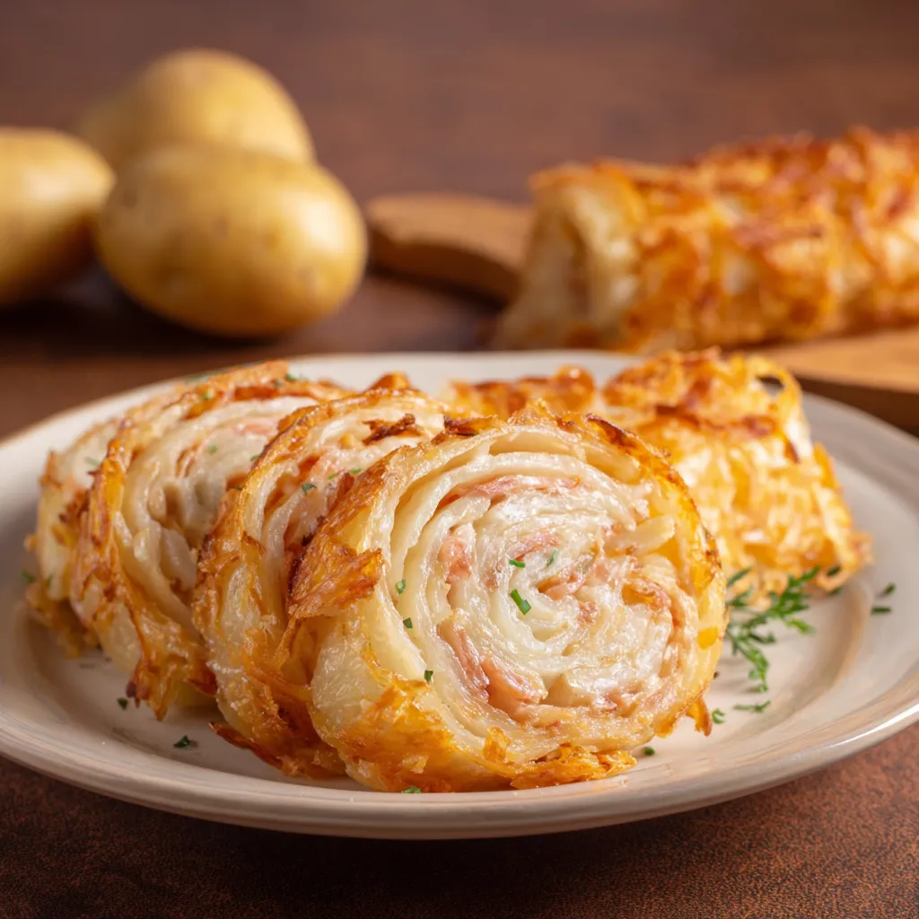 Piatti di patate e crepe.
