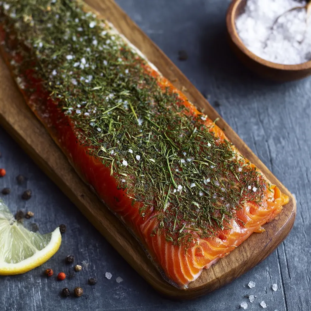 Salmone con erbe e peperoncini.