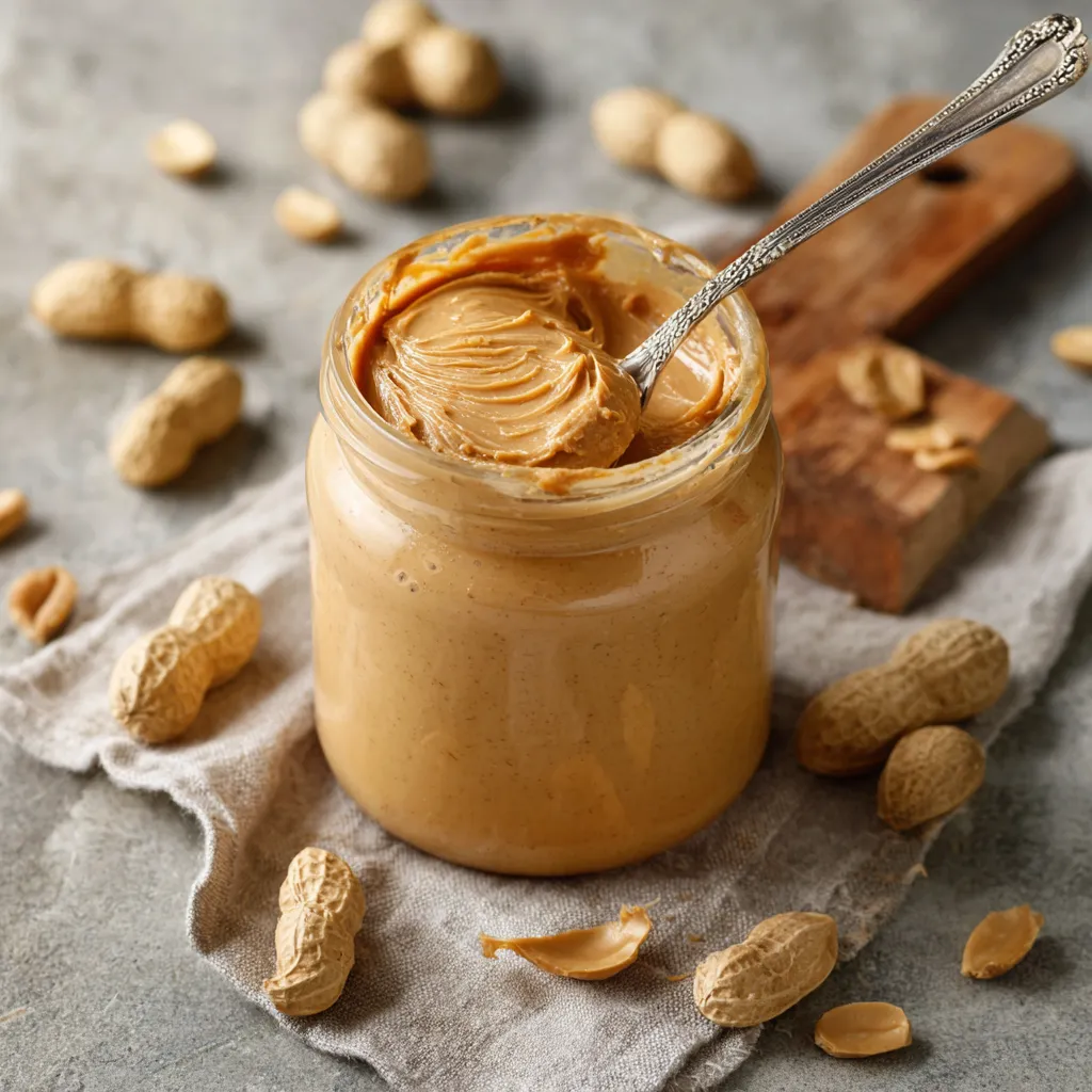 Un contenitore di crema di nocciola con una spatola dentro.