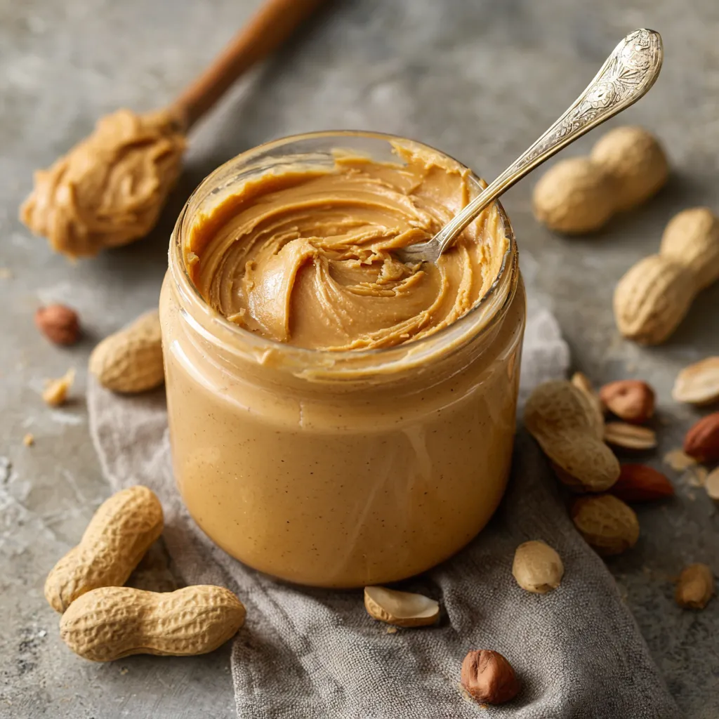 Un contenitore di crema di noci con una lame da ciabatta.