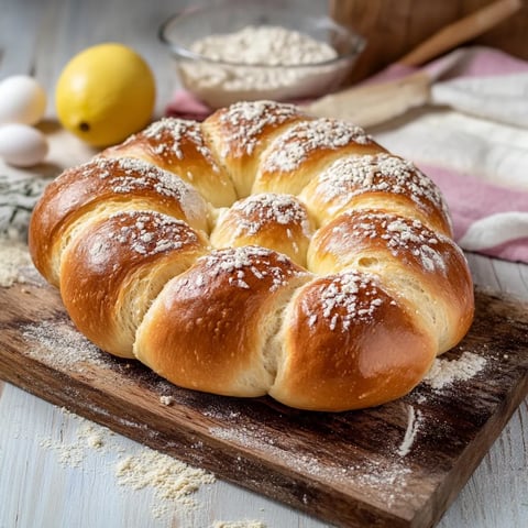 Un pane di pizza con semi di sesamo.