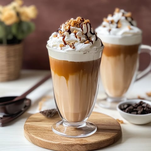 Due bicchieri di caffè con crema e cioccolato.