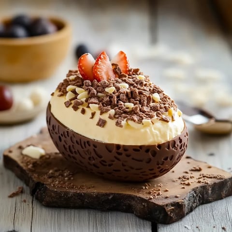 Un dolce con crema e frullato di strawberry.